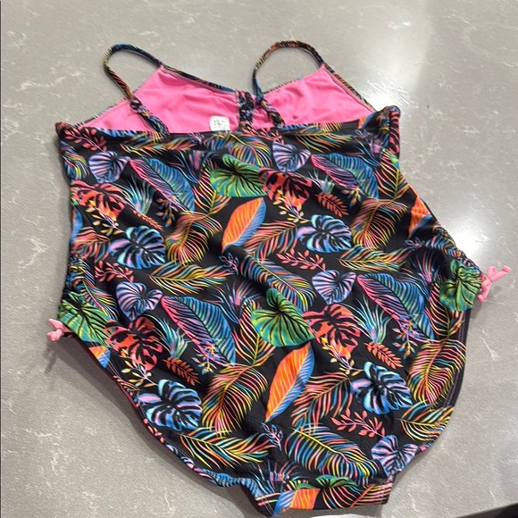 Black and Pink One Piece Swimwear with Artistic Design There Abouts - Picture 4 of 4